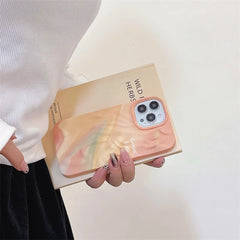 Peach Shaded Aesthetic Textured iPhone Soft Silicone Case