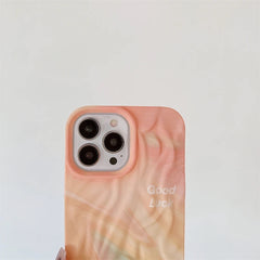 Peach Shaded Aesthetic Textured iPhone Soft Silicone Case