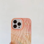 Protective Apple iPhone Back Cover - Peach Shaded Aesthetic Textured iPhone Soft Silicone Case - Style 2