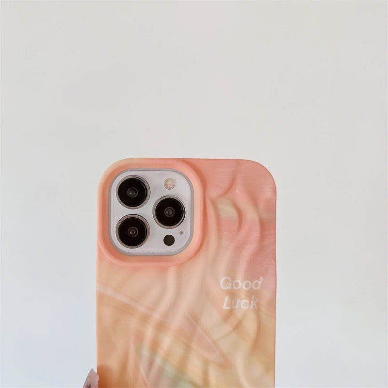 Protective Apple iPhone Back Cover - Peach Shaded Aesthetic Textured iPhone Soft Silicone Case - Style 2