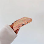 Protective Apple iPhone Back Cover - Peach Shaded Aesthetic Textured iPhone Soft Silicone Case - Style 4