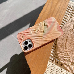 Peach Shaded Aesthetic Textured iPhone Soft Silicone Case