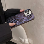 Protective Apple iPhone Back Cover - New Dark Purple Textured iPhone Silicone Case - Style 5