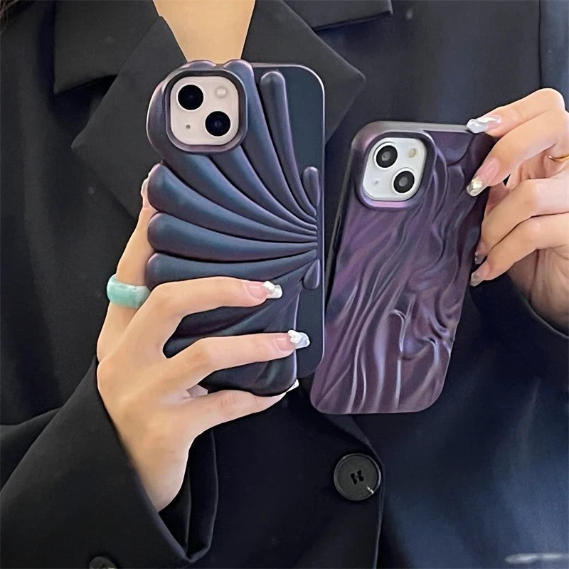 Protective Apple iPhone Back Cover - New Dark Purple Textured iPhone Silicone Case