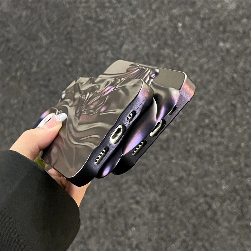 Protective Apple iPhone Back Cover - New Dark Purple Textured iPhone Silicone Case - Style 6