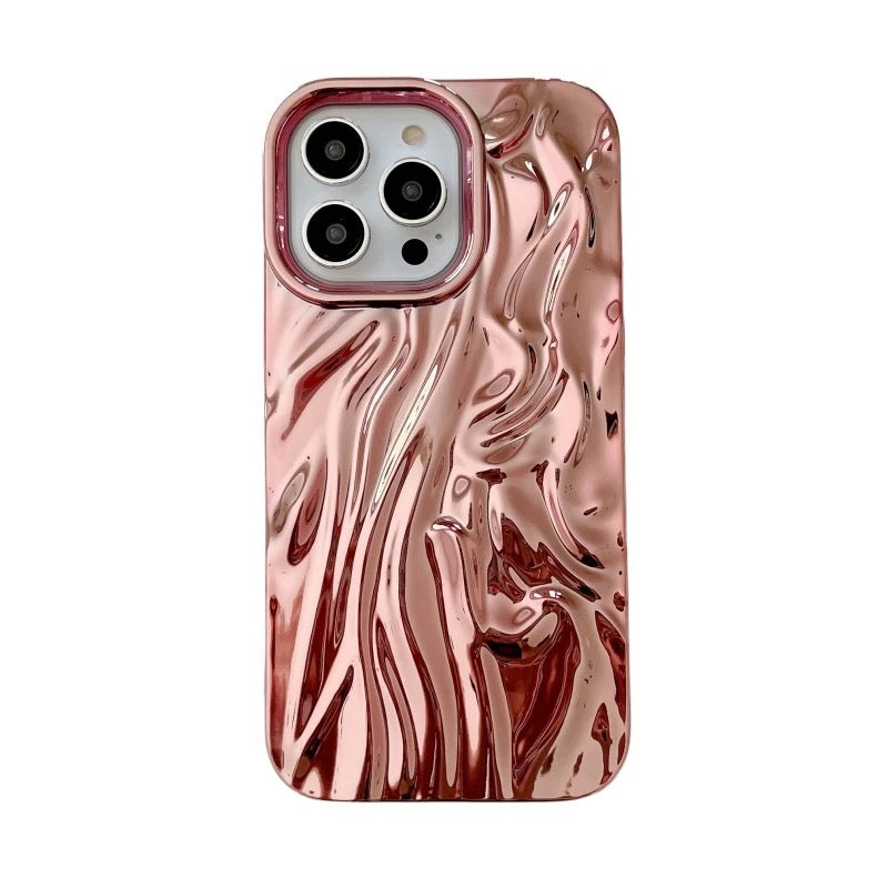 Protective Apple iPhone Back Cover - Glossy Plated Color Aesthetic Textured iPhone Soft Silicone Case - Style 2