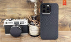 Protective Apple iPhone Back Cover - KAJSA Genuine PU Leather Snake Pattern Back Case for iPhone 15 Pro Max (Black) - Style 2