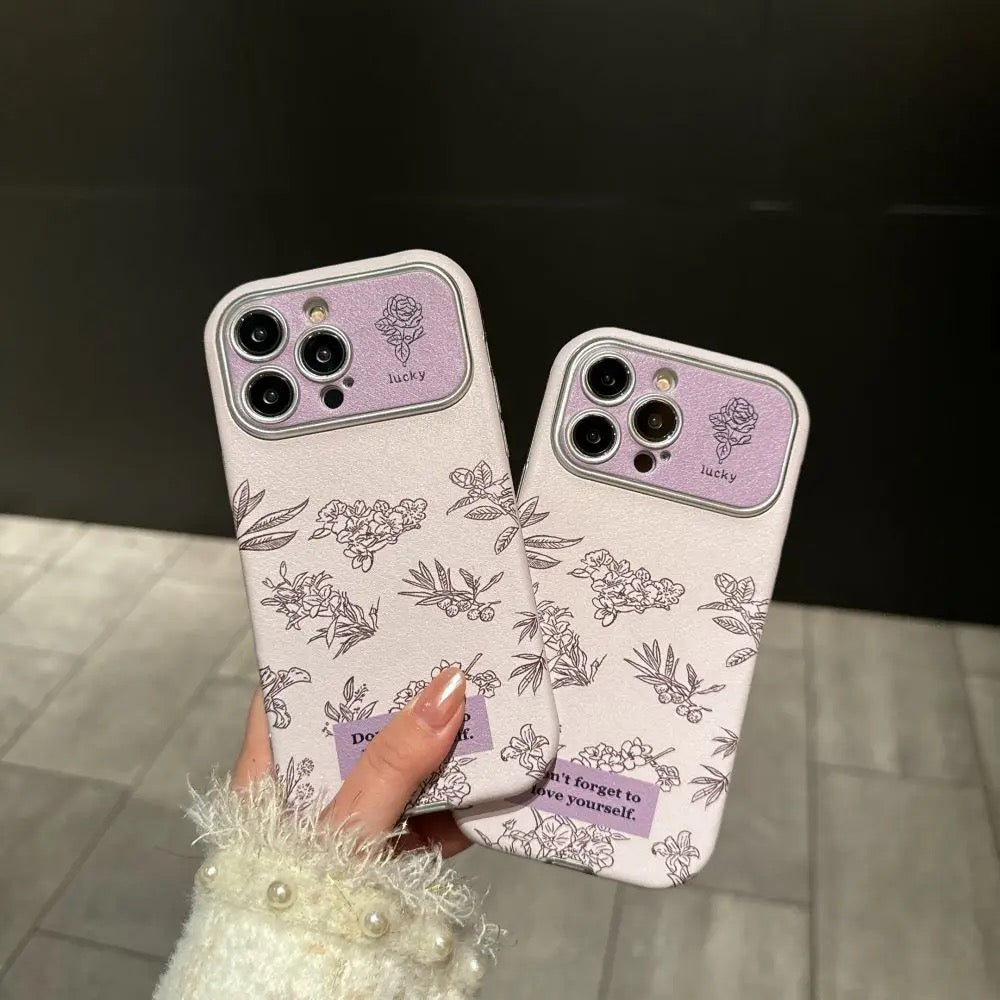 Protective Apple iPhone Back Cover - Cute Floral Flowers 3D White Soft Silicone iPhone Case With Fur Bracelet Sling - Style 3
