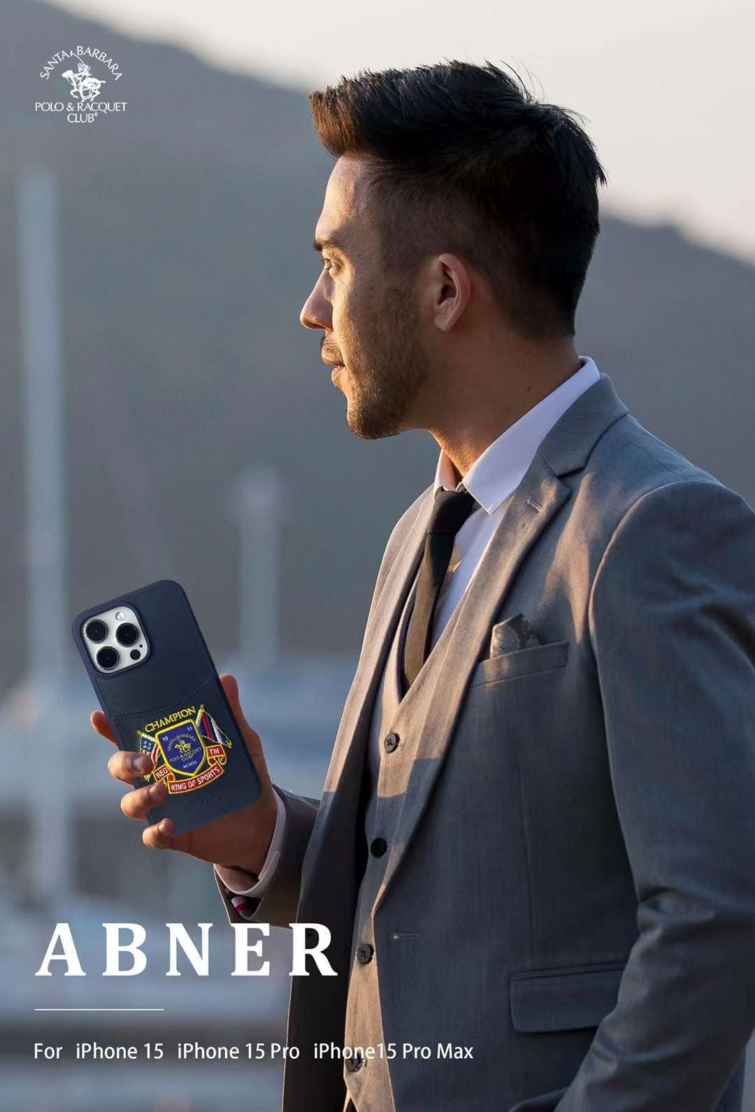 Santa Barbara Polo Raquet Club Abner Series for iPhone 15 Pro Max (Blue)