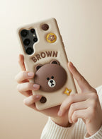 3D Samsung Teddy Bear Phone Pre-Order Holder Stand Rubber Silicone Case Mobile Case by CoverMeUp