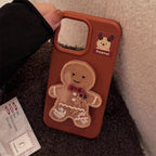 Protective Apple iPhone Back Cover - Cookie Man Gingerbread Liquid Phone Holder Christmas iPhone Rubber Silicone Case - Style 5