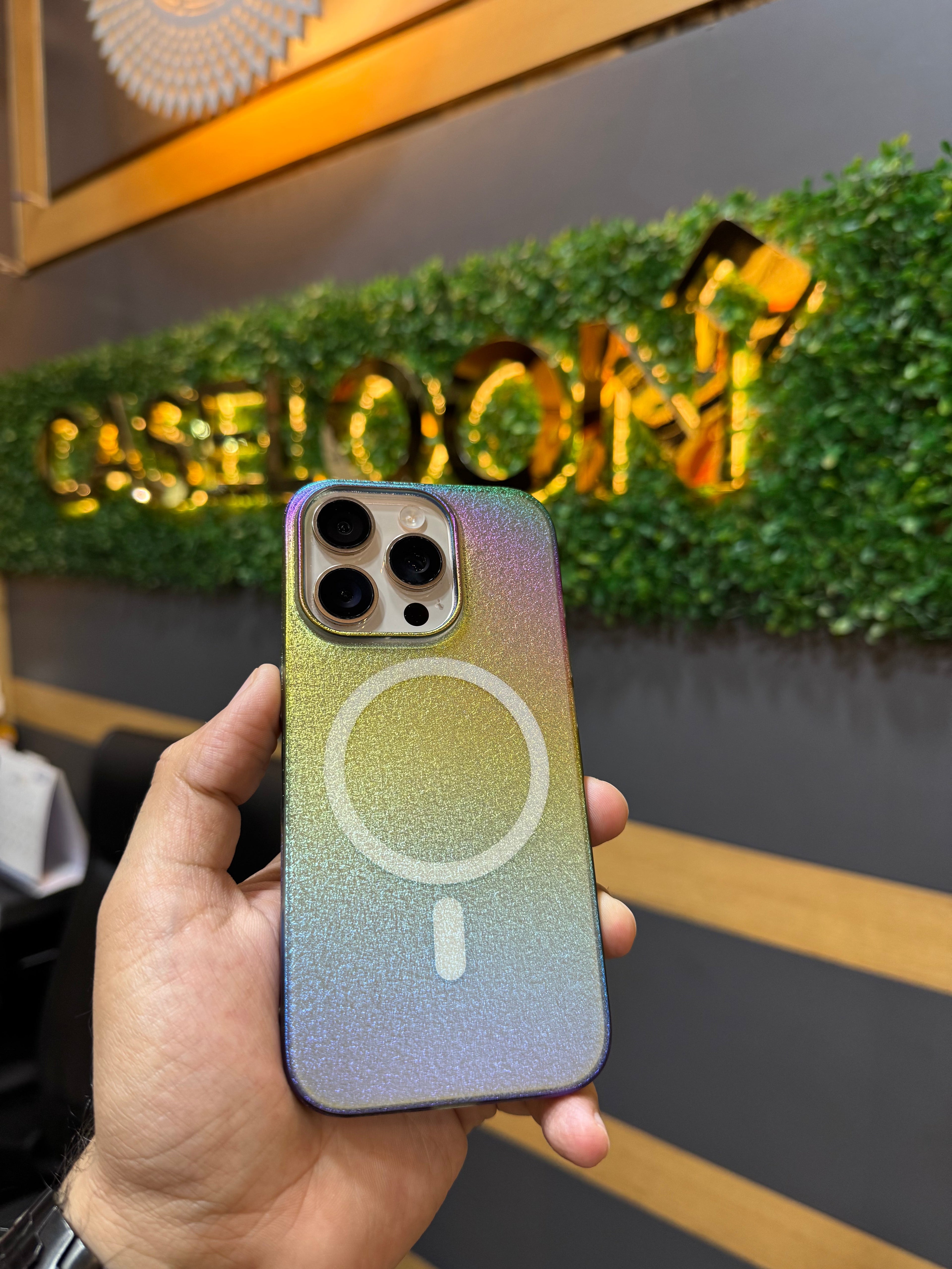 Multicolour Hard PC Aurora Effect Ultra Thin Case for iPhone 16 (Grey)