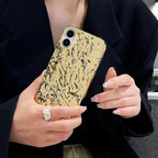 Protective Apple iPhone Back Cover - Wrinkle Golden Textured Glossy iPhone Soft Silicone Case - Style 5