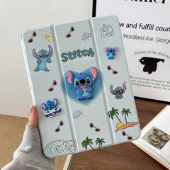 Stitch PU Leather Finish  Foldable Flip Case for iPad 10.9(Air4/5)/ Pro 11 2022/ Air 11 2024(M2)  (Light Blue)
