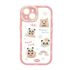 Cute 3D Panda Coffee Camera Protective Case for iPhone