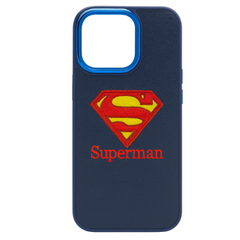 Embroidered Superhero Series Leather Back Case Compatible with iPhone.
