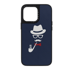 3D Silicon Embossed White Hat Logo Design for iPhone series Purple Color with White color  logo