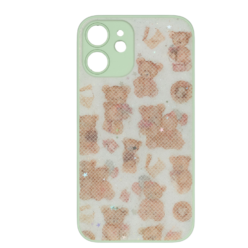Green Glitter Animal Bear Printed Silicon Hard Case for iPhone