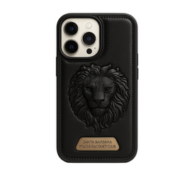 Pure Leather Lion Case with Inside Cloth for iPhone 16