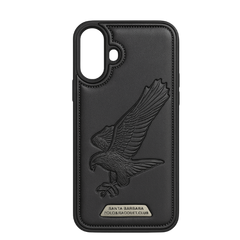 Pure Leather Eagle Case with Inside Cloth for iPhone 16 Plus