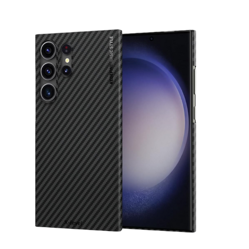 X-level Design Flexible Nano Fiber Shockproof Protective Cases Thin Slim Phone Cover Case for Samsung S23 Ultra (Black)