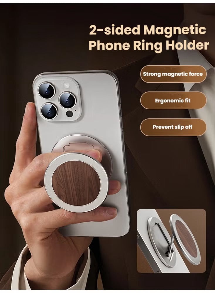 MagWood Dual-Side Magnetic Ring Stand Mobile Case by CoverMeUp - Style 13