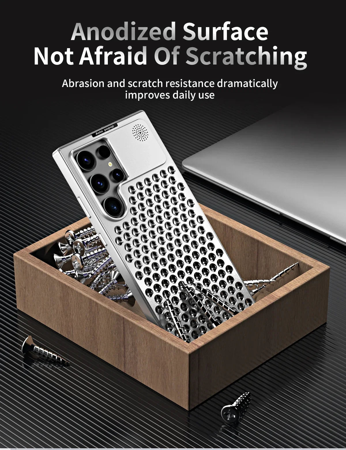 Samsung Galaxy S24 Ultra Metal Heat Dissipation Aluminum Cooling Case with Fragrance Aroma - Black Mobile Case by CoverMeUp - Style 3