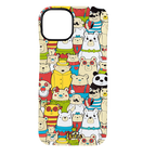 Protective Apple iPhone Back Cover - Kutis Cartoon Bear Parade Phone Case – Colorful Glossy iPhone Cover