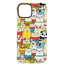 Kutis Cartoon Bear Parade Phone Case – Colorful Glossy iPhone Cover