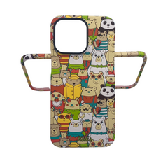 Kutis Cartoon Bear Parade Phone Case – Colorful Glossy iPhone Cover
