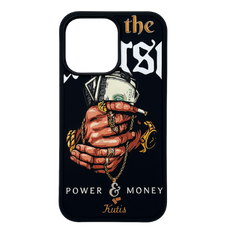 Kutis Power & Money Hand Art Phone Case – Glossy Shockproof Cover for iPhone