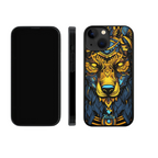 Protective Apple iPhone Back Cover - Kutis Regal Wolf Phone Case – Blue & Yellow Tribal Glossy iPhone Cover - Style 2