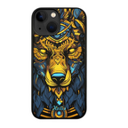 Protective Apple iPhone Back Cover - Kutis Regal Wolf Phone Case – Blue & Yellow Tribal Glossy iPhone Cover