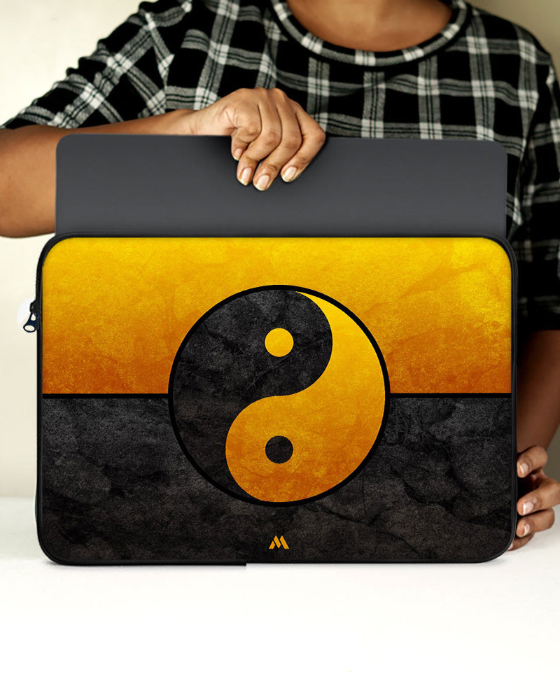 Yin-Yang in Gold MacBook / Laptop-Sleeve Mobile Case by CoverMeUp - Style 57