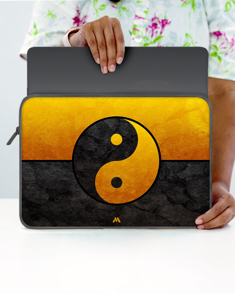 Yin-Yang in Gold MacBook / Laptop-Sleeve Mobile Case by CoverMeUp - Style 71