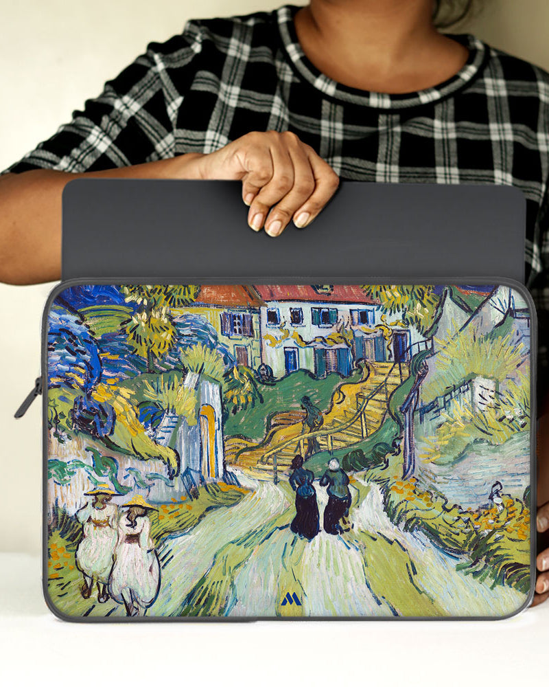 Stairway at Auvers [Van Gogh] MacBook / Laptop-Sleeve Mobile Case by CoverMeUp - Style 117