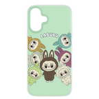 Protective Apple iPhone Back Cover - Labubu Green iPhone Case – Multicolor Labubu Characters | TPU+PC
