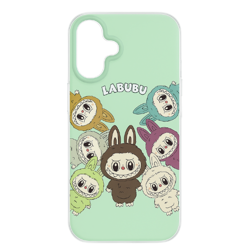 Labubu Green iPhone Case – Multicolor Labubu Characters | TPU+PC
