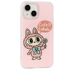 Protective Apple iPhone Back Cover - Labubu Light Pink iPhone Case – Cute Flower Edition | TPU+PC