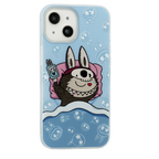 Protective Apple iPhone Back Cover - Labubu Sleepy Blue iPhone Case – Monster in Bed | TPU+PC Protective Cover