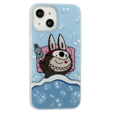Labubu Sleepy Blue iPhone Case – Monster in Bed | TPU+PC Protective Cover