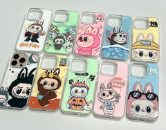 Labubu Yellow Cartoon iPhone Case – TPU+PC | Shockproof Cover with Raised Lip