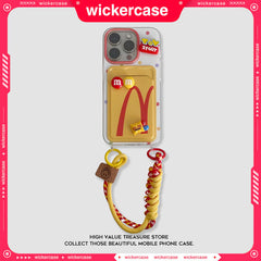 Lanyard Card Pouch Case – McDonald’s Silicone iPhone Case (Cute Wrist Strap, Shock‑Resistant Wallet Cover)