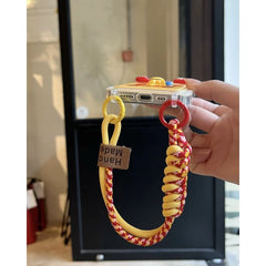 Lanyard Card Pouch Case – McDonald’s Silicone iPhone Case (Cute Wrist Strap, Shock‑Resistant Wallet Cover)