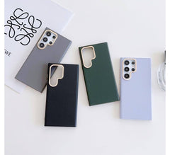 Leather Case  Metal Frame Shockproof Protective Hard Back Cover for Samsung S24 Ultra