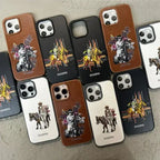 Leather Embroidered Case for Samsung Galaxy S25 Ultra |White Mobile Case by CoverMeUp - Style 2