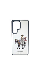 Leather Embroidered Case for Samsung Galaxy S25 Ultra |White Mobile Case by CoverMeUp