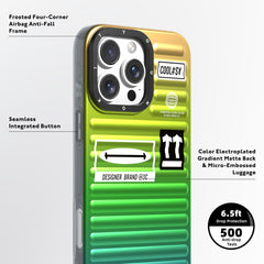 Luggage Style Gradient iPhone Case – Travel-Inspired Ribbed Design Cover for iPhone 15