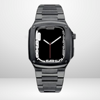 Luxury Retrofit Stainless Steel Kit with silicone Protective case inside for iWatch Black Color 44/45 MM Mobile Case by CoverMeUp