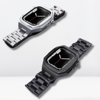 Luxury Stainless Steel Premium Strap and Case for iWatch 44 MM (Silver) Mobile Case by CoverMeUp - Style 3